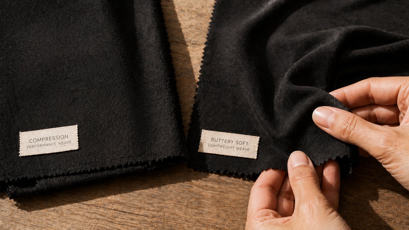 Two weights, two jobs — compression weave vs buttery lightweight