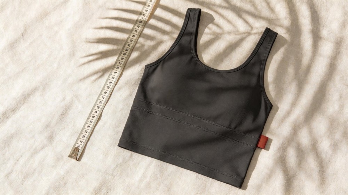 Longline bra sample on the measuring table