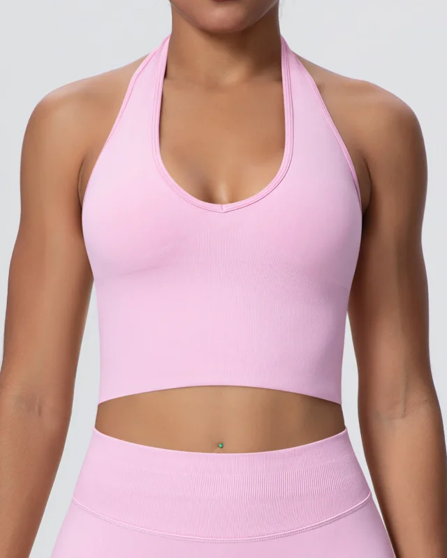 Seamless Halter Backless Breathable Yoga Bra