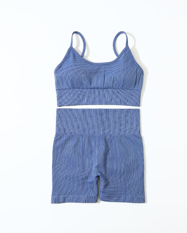 Seamless Knitted Sexy Camisole Bra High Waist Yoga Set