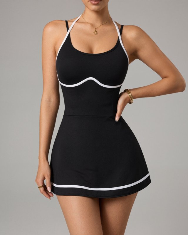 Double Strap 2-In-1 Yoga Quick Dry Skort Tennis Dress