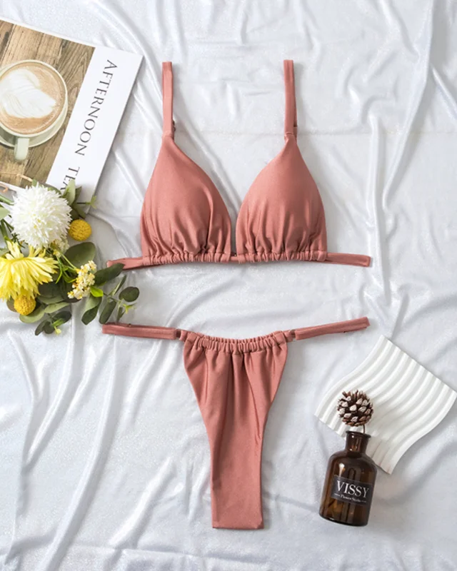 Dual Fabric Fashion Bikini Swimwear