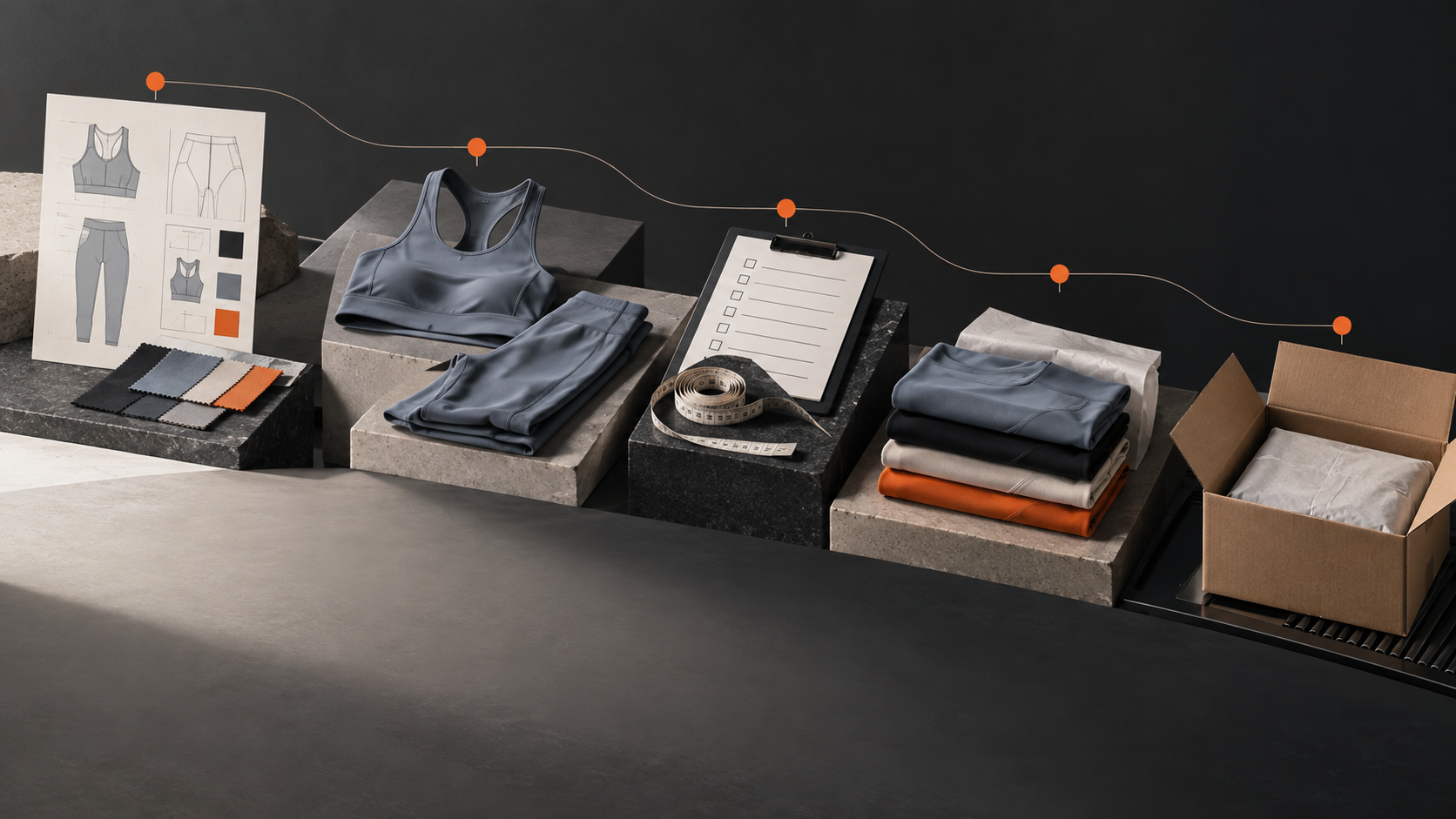 Activewear buyer workflow from product brief to shipment release